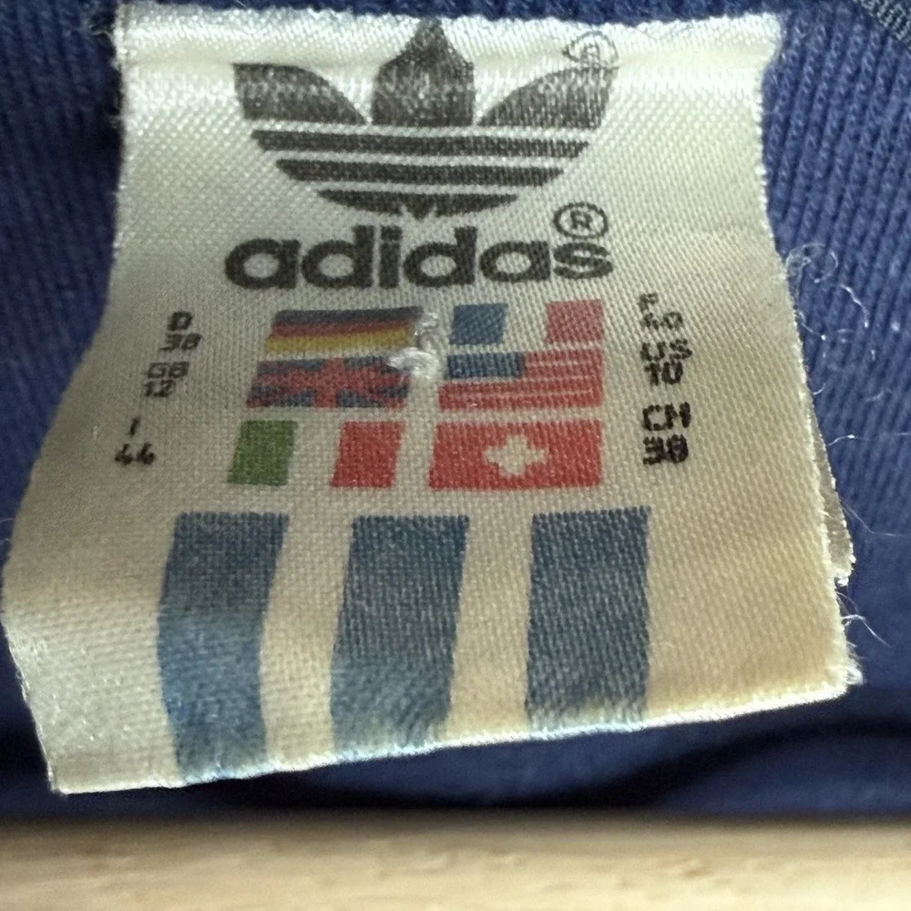 RARE VINTAGE ADIDAS SPORT JACKET 80S SHINY/GLANZEND SZ-S Cotton/Viscose‎ Blend